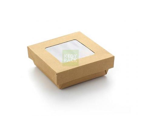 Boîte en carton carré avec fenêtre