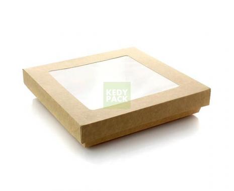 Boîte en carton carré avec fenêtre