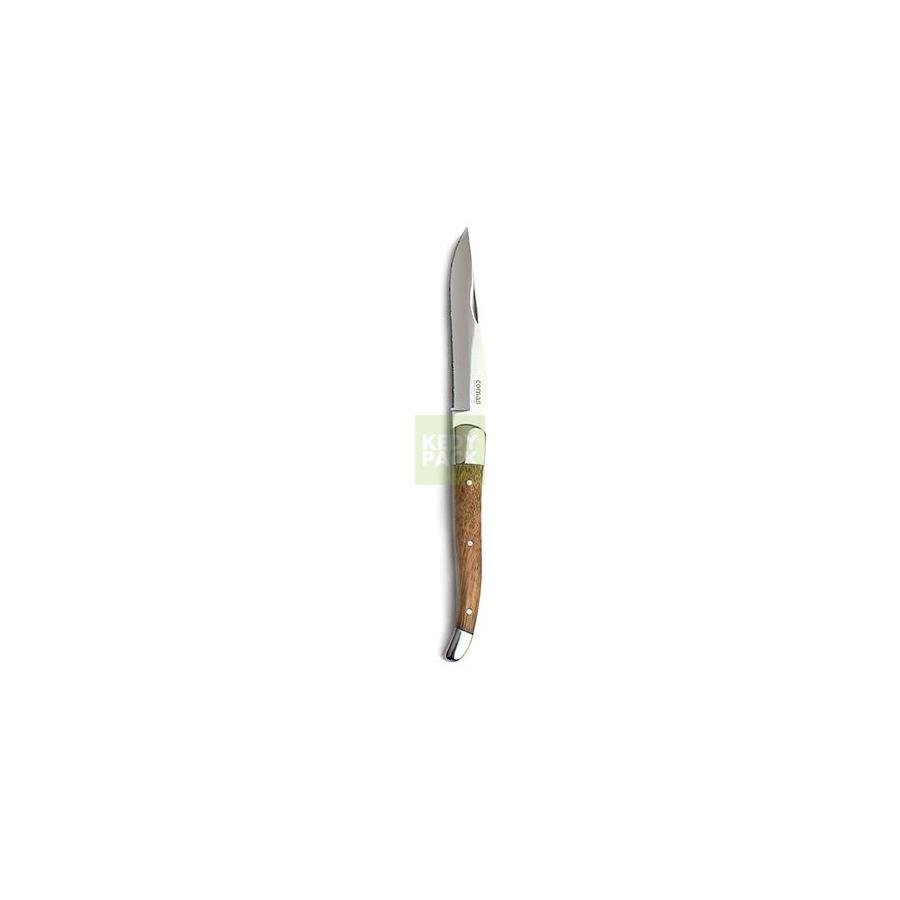 Couteau d'office à dent manche en bois foncé