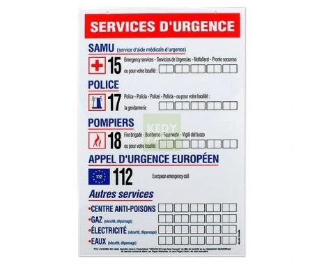Pancarte services d'urgence