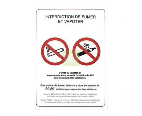 Pancarte adhésif interdiction de fumer