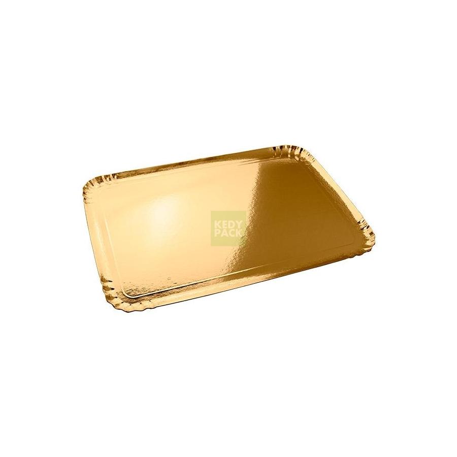 Plateau en carton doré Unité Paquet Dimension L42 × L28 cm Quantité 25  Couleur Or
