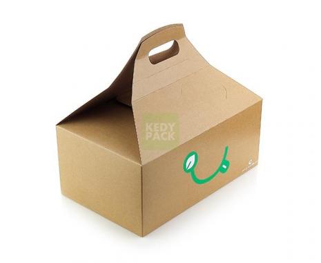 Box repas en carton avec poignée