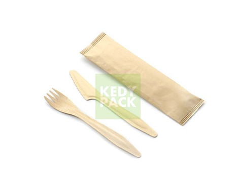 Kit couvert en bois avec poche