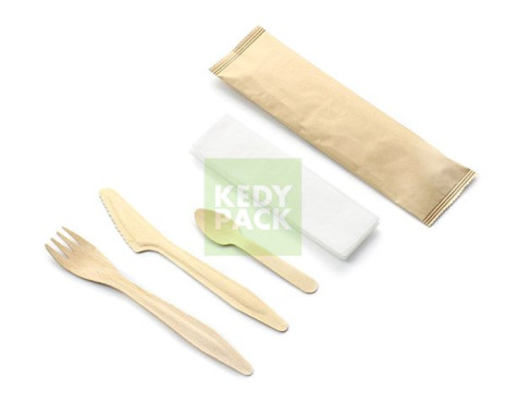 Kit couvert en bois avec poche