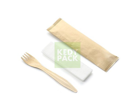 Kit couvert en bois avec poche