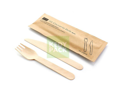 Kit couvert en bois avec pochette