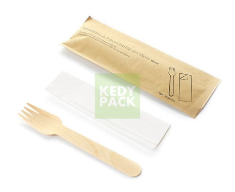 Kit couvert en bois avec pochette