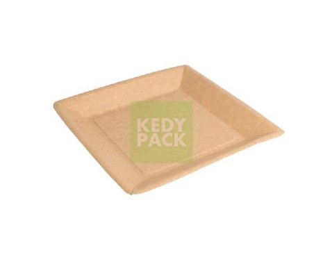 Assiette carrée en carton kraft
