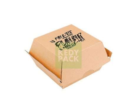 Boîte à burger kraft avec slogan