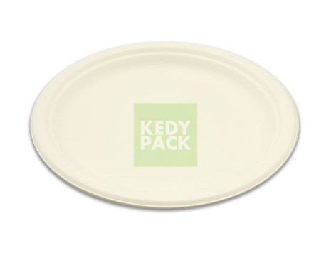 Assiette ronde BIO en pulpe