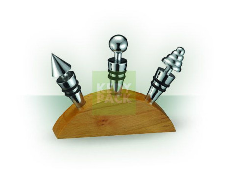 Inox bouchon x3 pcs + support bois
