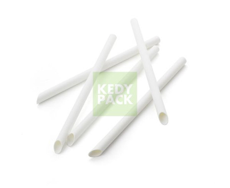 Paille en carton blanc
