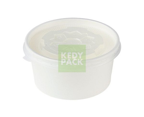 Pot en carton blanc et couvercle