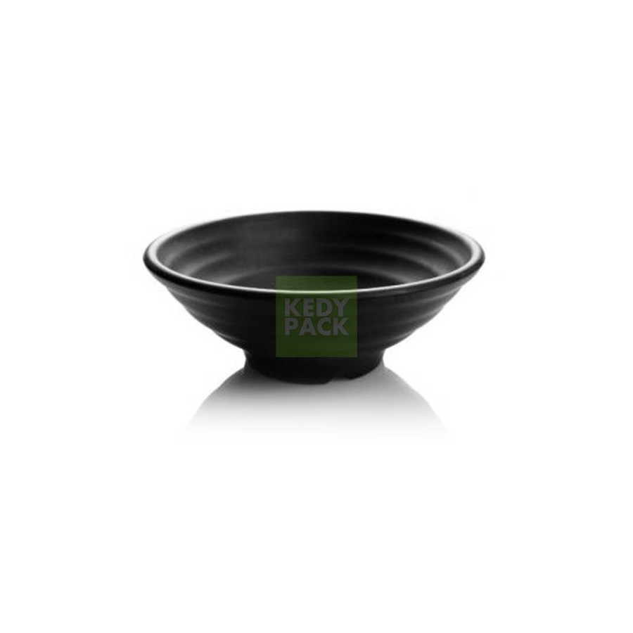 Bol noir plastique réutilisable rayé Bol noir plastique réutilisable rayé