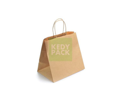 Sac papier poignée torsadés kraft