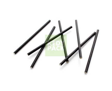 Paille en carton Noir