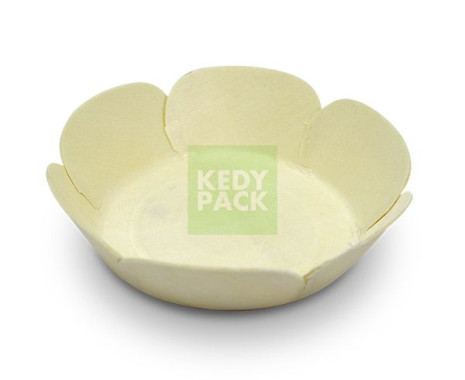 Assiette en bois motif fleur