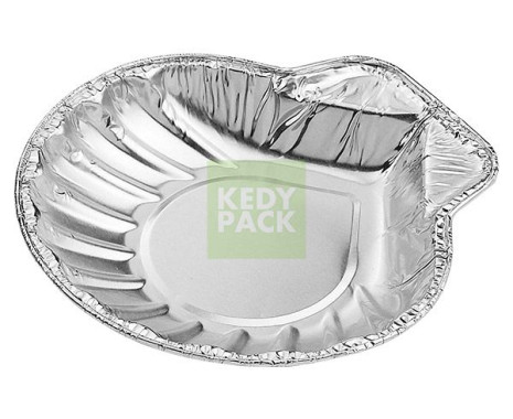 Assiette plat alu.en forme de coquille