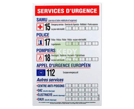 Pancarte services d'urgence