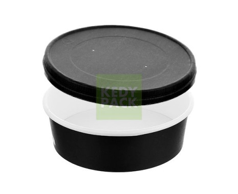Bol rond carton avec couvercle NOIR