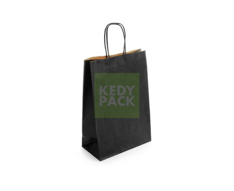 Sac papier poignée torsadés NOIR