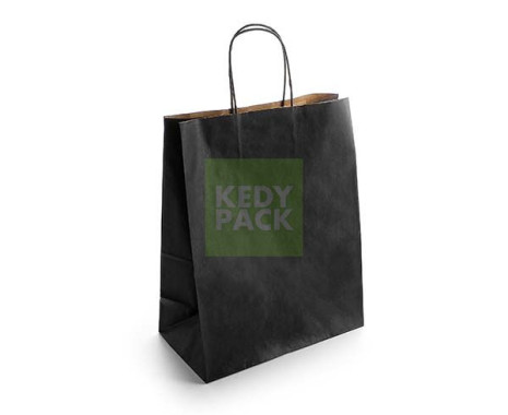 Sac papier poignée torsadés NOIR