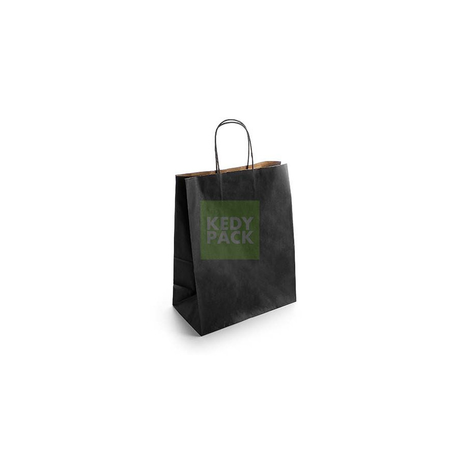 Sac papier poignée torsadés NOIR Sac papier poignée torsadés NOIR