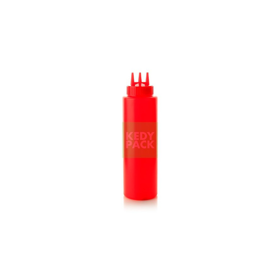 Flacon a sauce rouge à 3 têtes Flacon a sauce rouge à 3 têtes