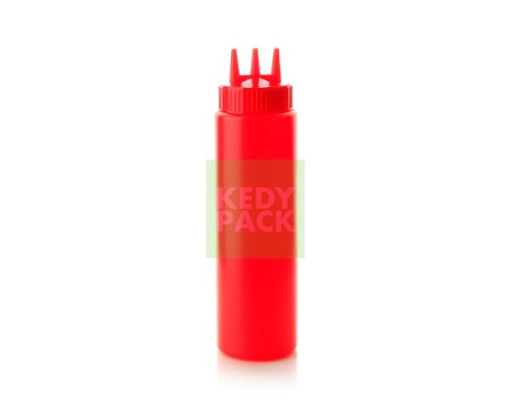 Flacon a sauce rouge à 3 têtes