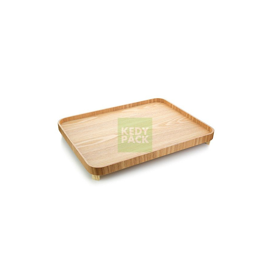 Plateau en bois avec rebord et pied Plateau en bois avec rebord et pied
