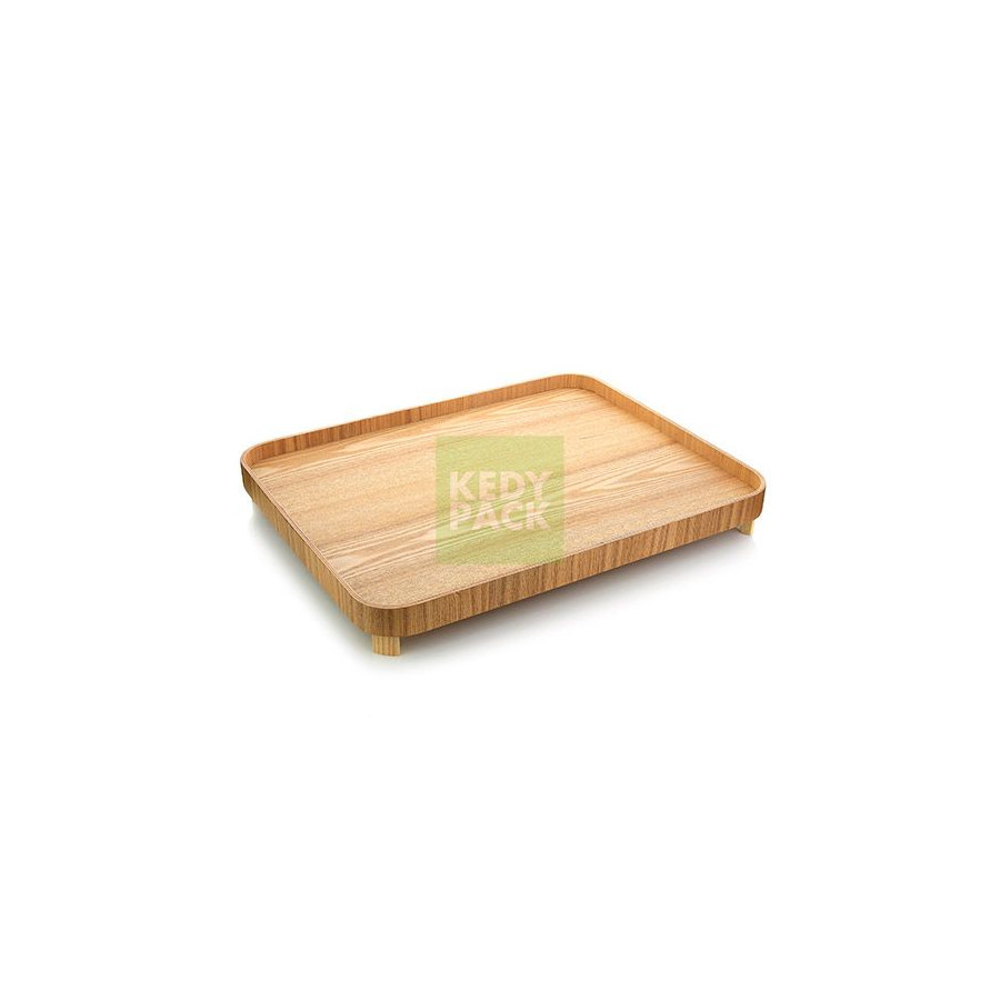 Plateau en bois avec rebord et pied Plateau en bois avec rebord et pied