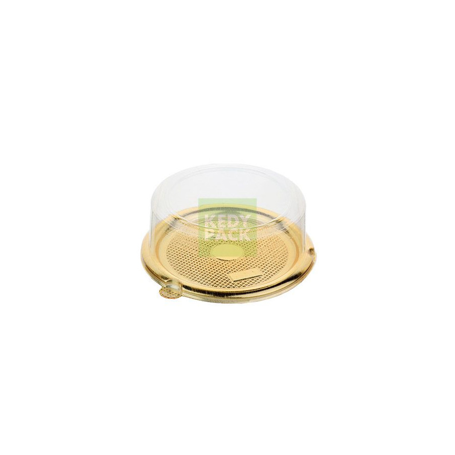 Boîte Ronde à Gâteau dorée et Cloche Boîte Ronde à Gâteau dorée et Cloche