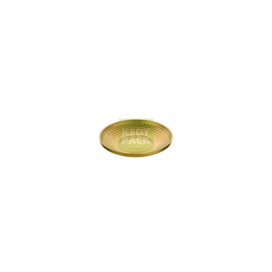 Assiete ronde inox dorée motif ruche Assiete ronde inox dorée motif ruche