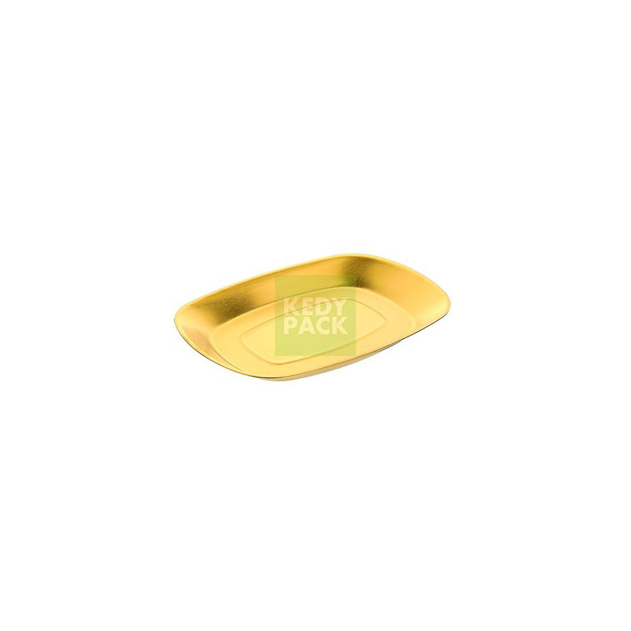 Plateau oval en inox or Plateau oval en inox or