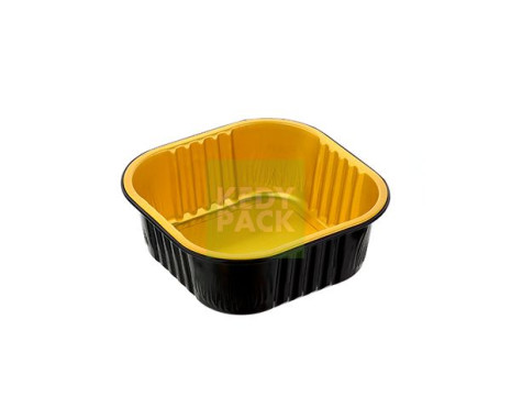 Moule aluminium carré bi-core or noir