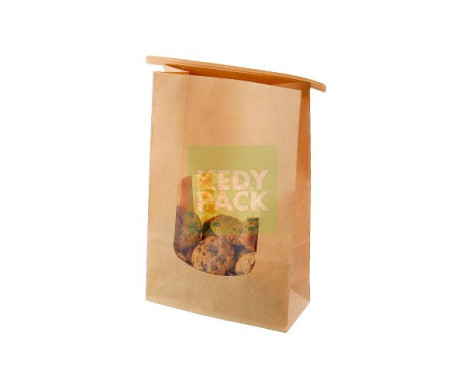 Sachet avec Fenêtre et fermeture kraft