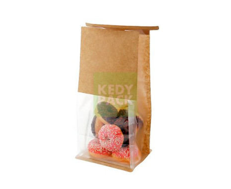 Sachet avec Fenêtre et fermeture kraft