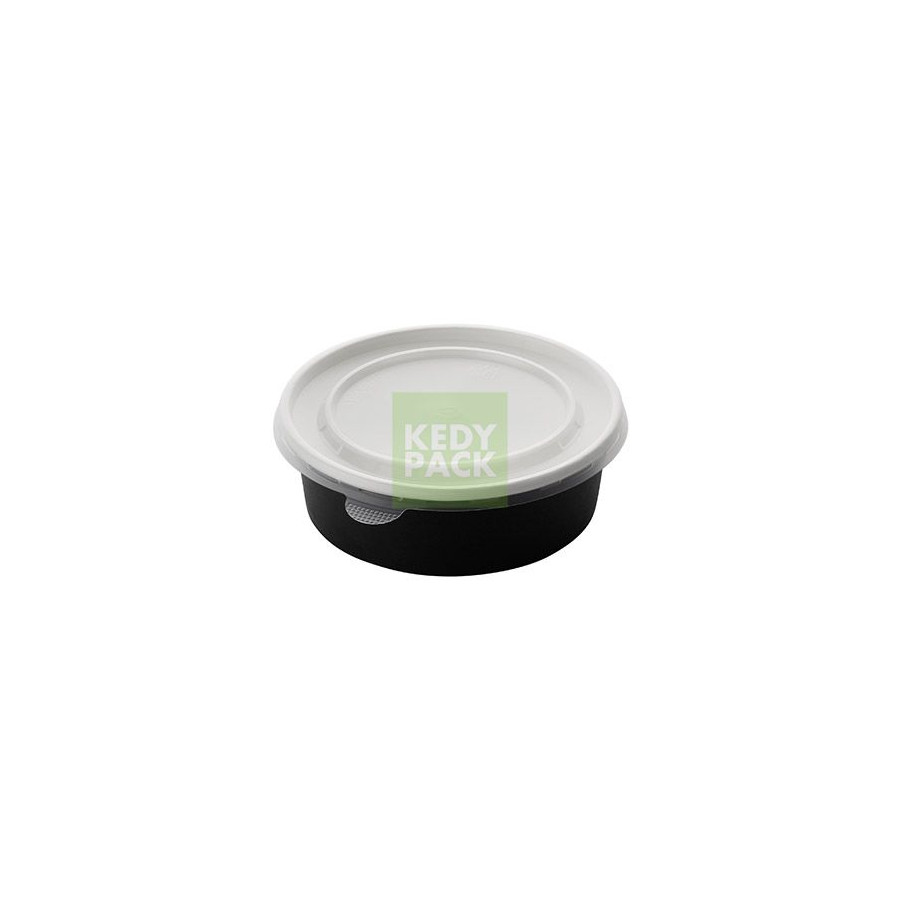 Bol noir, couvercle PP grande taille Bol noir, couvercle PP grande taille