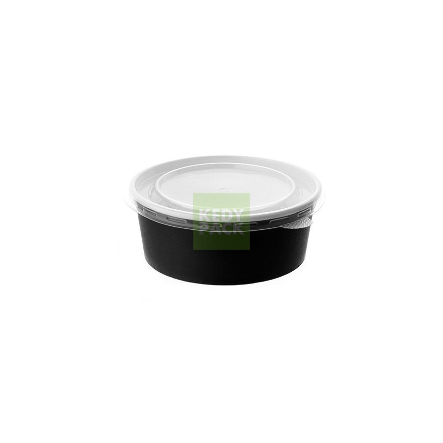 Bol noir, couvercle PP grande taille Bol noir, couvercle PP grande taille