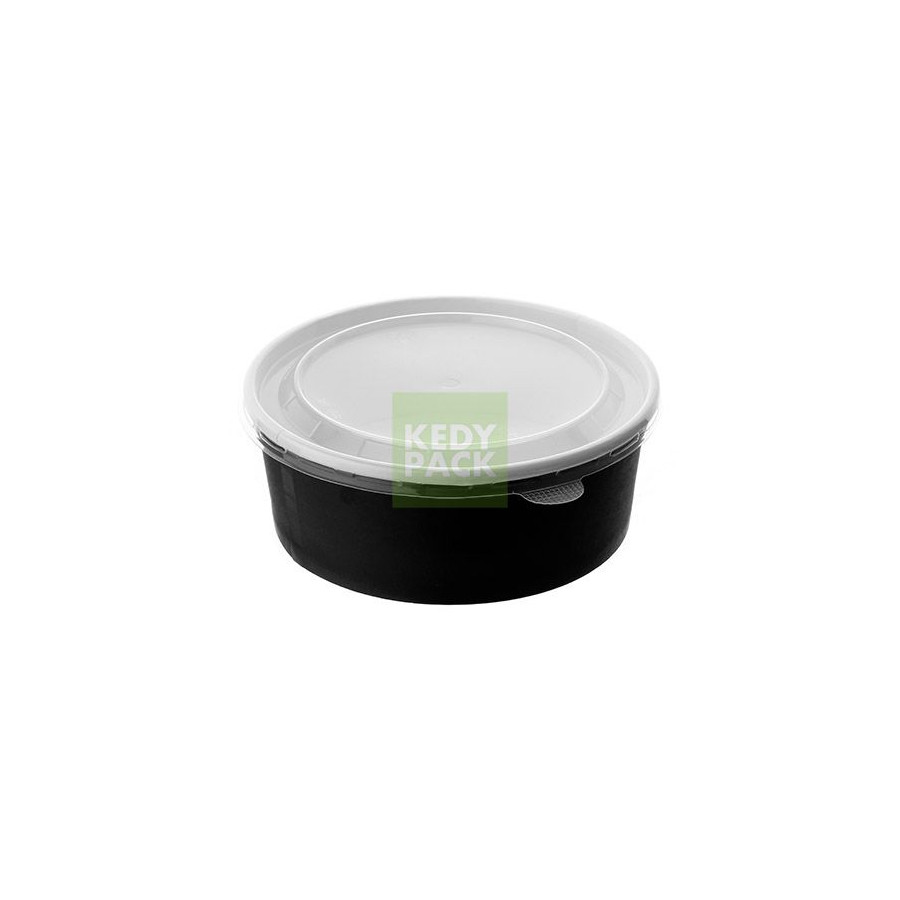 Bol noir, couvercle PP grande taille Bol noir, couvercle PP grande taille