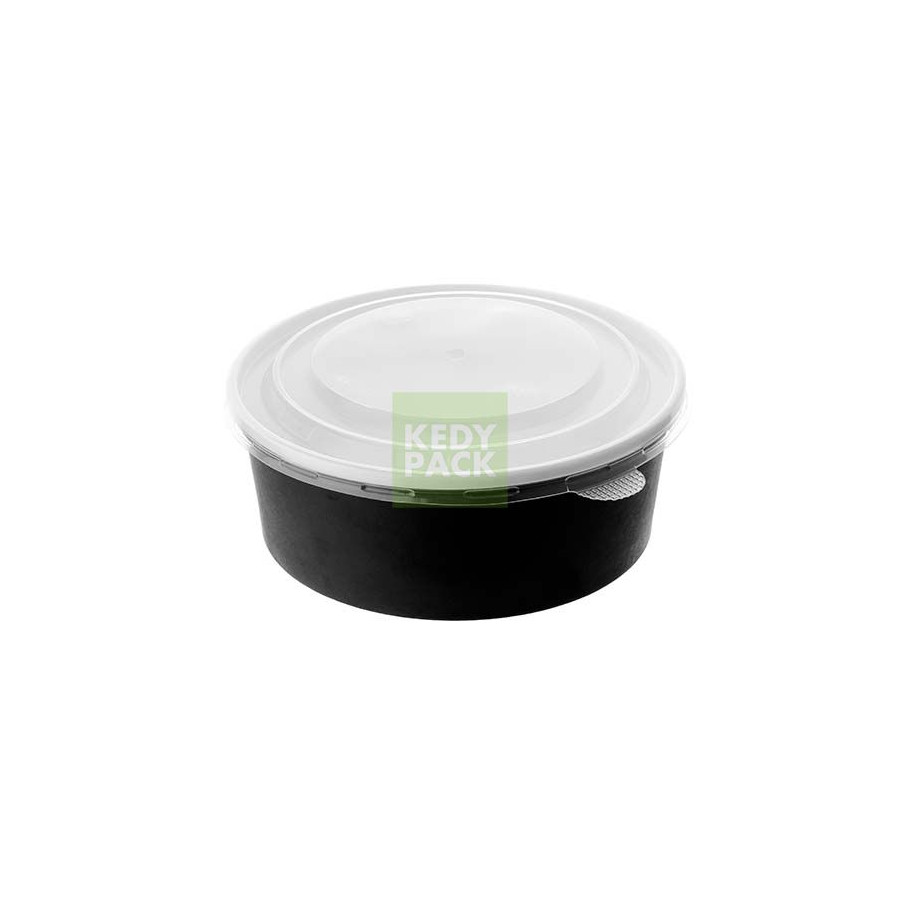 Bol noir, couvercle PP grande taille Bol noir, couvercle PP grande taille