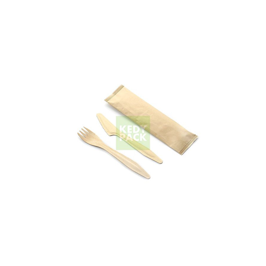 Kit couvert en bois avec poche