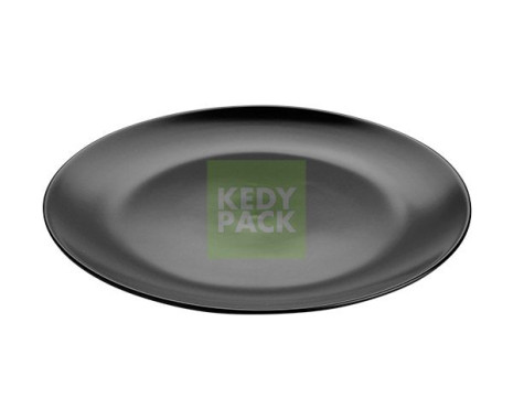Assiette ronde noir brillant