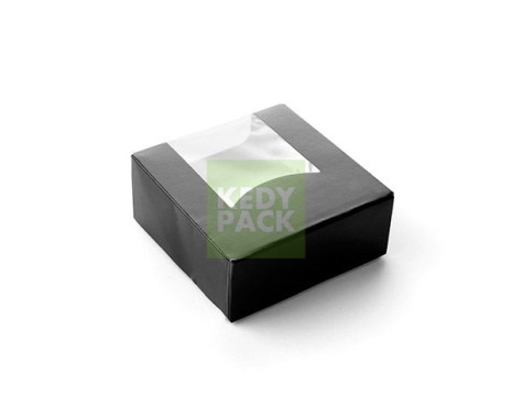 Boite carton noir avec fenetre
