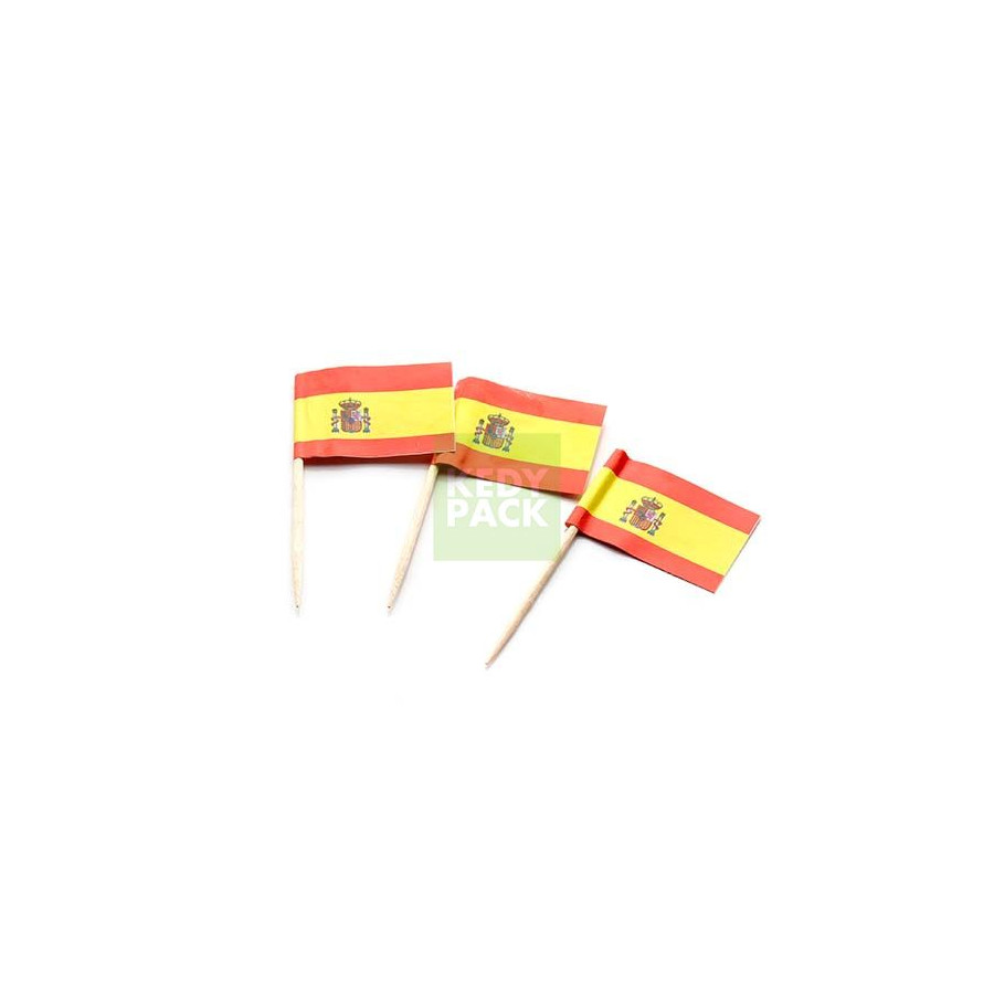 Pic en bois avec petits drapeaux