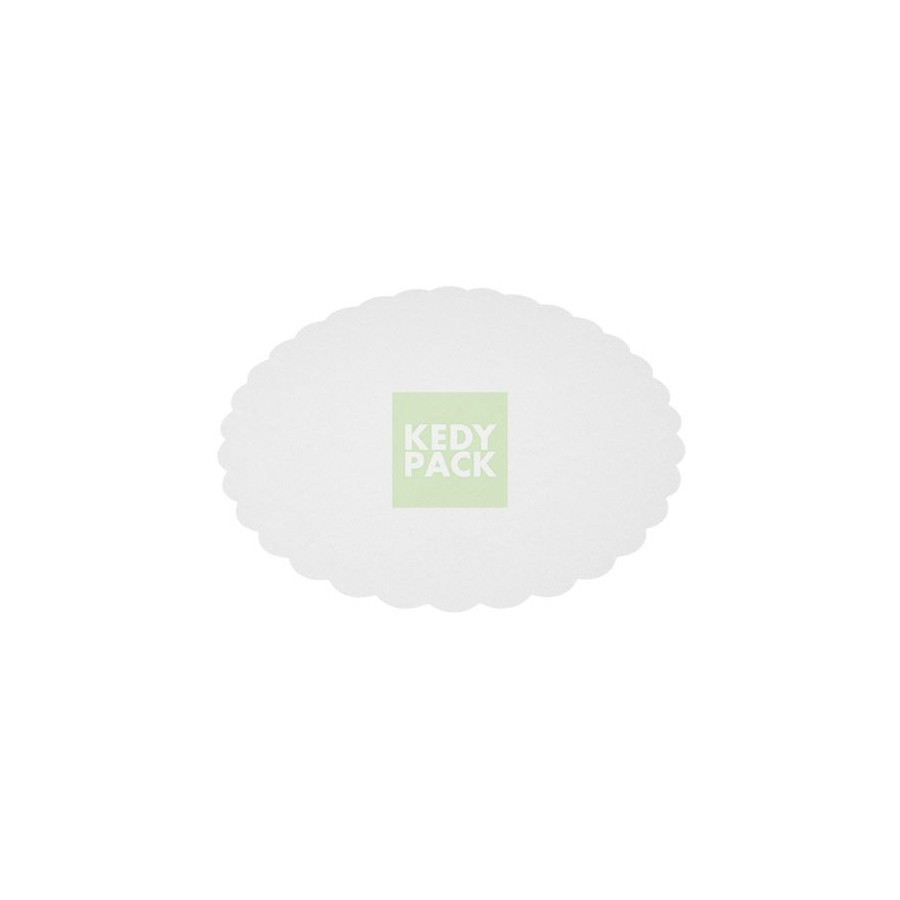 Rond festonne en carton blanc