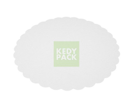Rond festonne en carton blanc