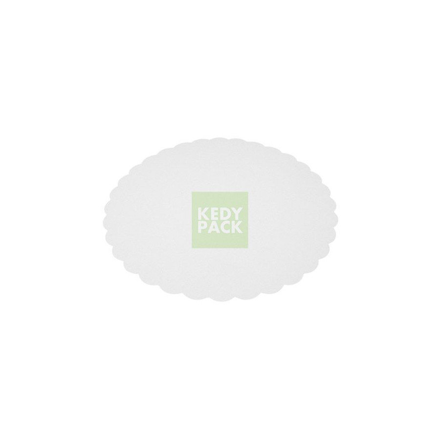 Rond festonne en carton blanc