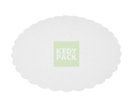 Rond festonne en carton blanc